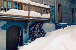 Snow outside Chalet d'Ambrumenil in Courchevel