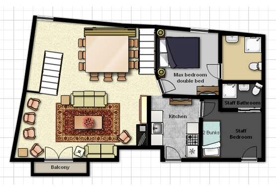 The lower floor plan of Chalet d'Ambrumenil, Courchevel